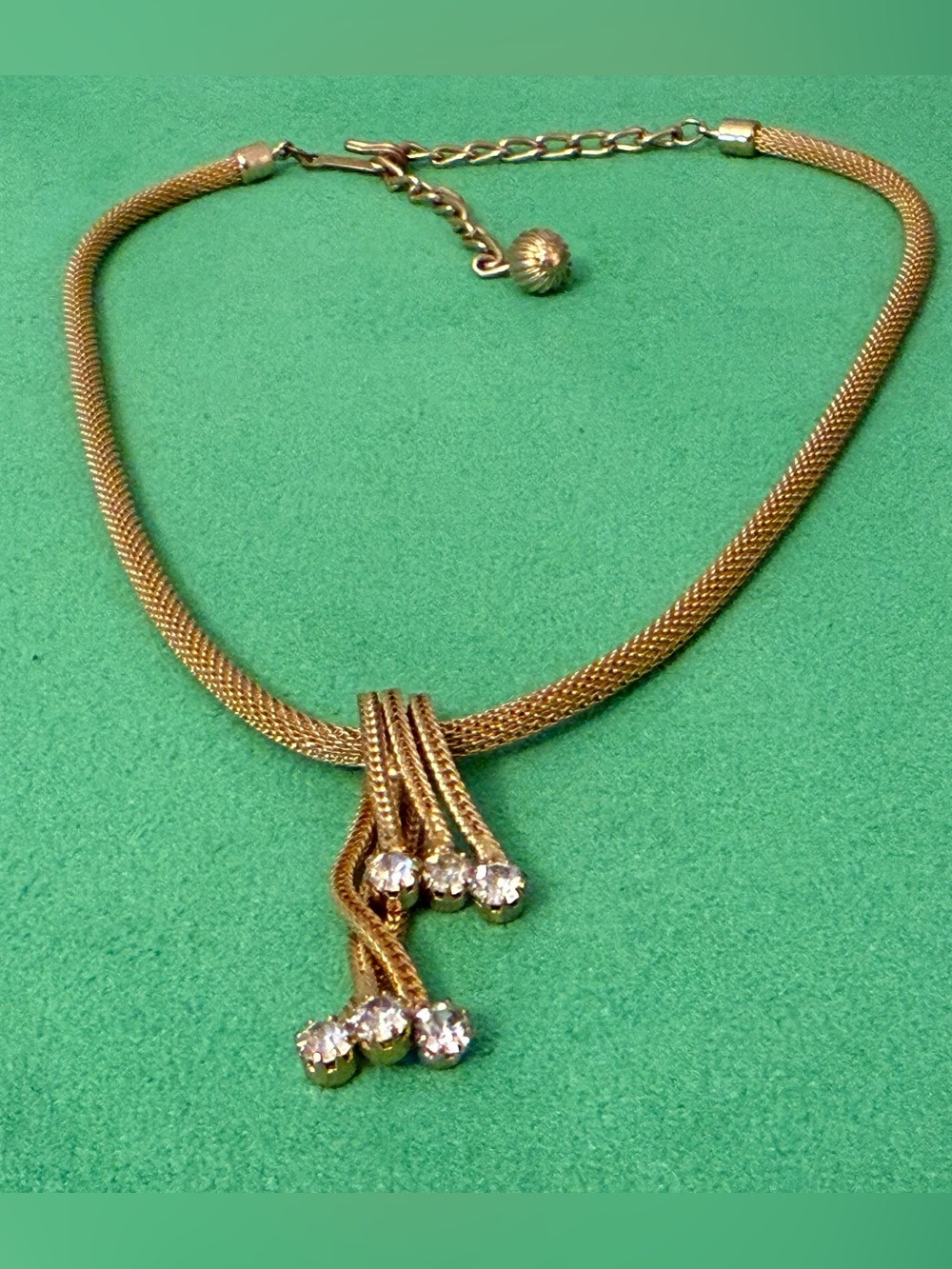 Vintage Waterfall Gold-Tone Crystal Accent Necklace - Women's Jewelry